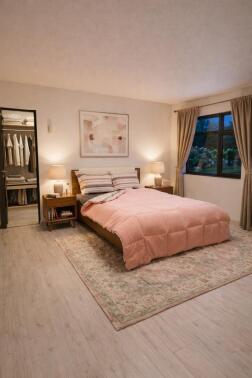 Sherpa Peluş Çift Kişilik Lastikli Çarşaflı Comforter Set Pudra - 1