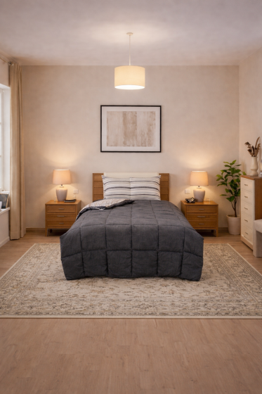 Sherpa Peluş Tek Kişilik Lastikli Çarşaflı Comforter Set Antrasit - Çeyiz Diyarı