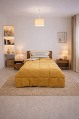 Sherpa Peluş Tek Kişilik Lastikli Çarşaflı Comforter Set Cappucino - 1