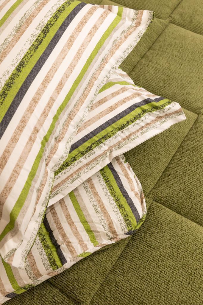 Sherpa Peluş Tek Kişilik Lastikli Çarşaflı Comforter Set Haki - 2