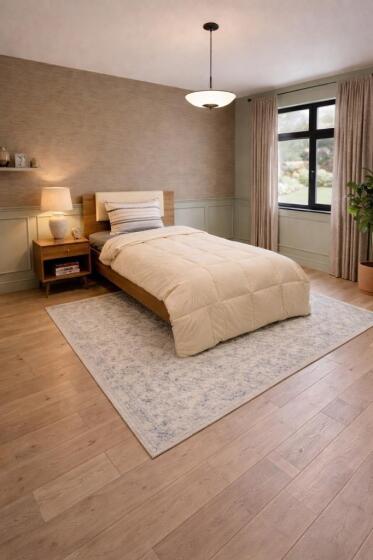 Sherpa Peluş Tek Kişilik Lastikli Çarşaflı Comforter Set Krem - Çeyiz Diyarı