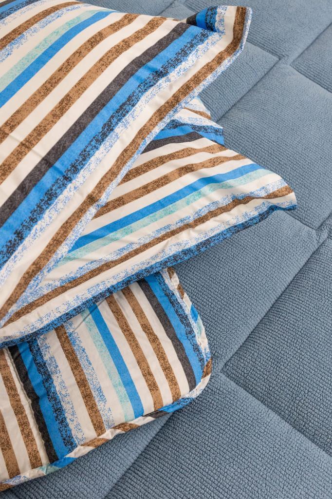 Sherpa Peluş Tek Kişilik Lastikli Çarşaflı Comforter Set Mavi - 2