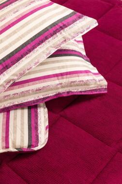 Sherpa Peluş Tek Kişilik Lastikli Çarşaflı Comforter Set Mürdüm - 2