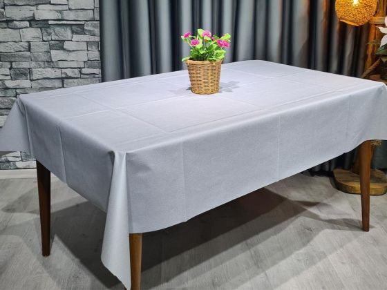 Shiney Silinebilir Dikdörtgen Masa Örtüsü Silver 110x140cm - Çeyiz Diyarı