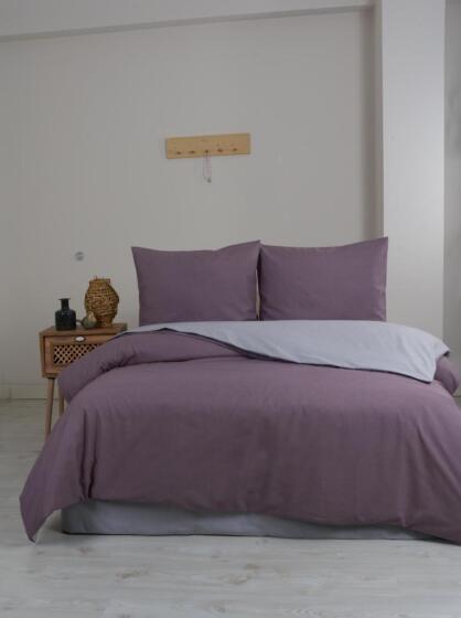 Silente Çift Kişilik Nevresim Takımı Fuşya - Gri - Çeyiz Diyarı