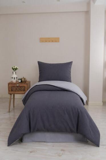 Silente Tek Kişilik Nevresim Takımı Antrasit - Gri - Çeyiz Diyarı