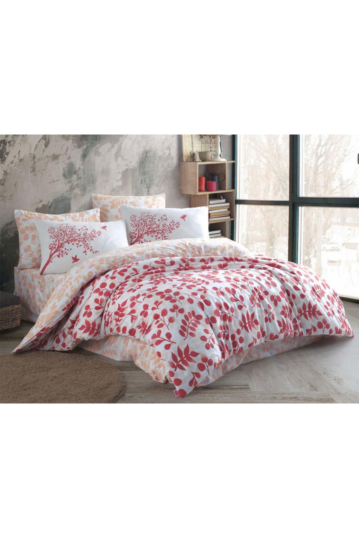 Silvia Tek Kişilik Ranforce Nevresim Takımı Kırmızı - 2