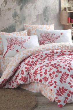 Silvia Tek Kişilik Ranforce Nevresim Takımı Kırmızı - 1