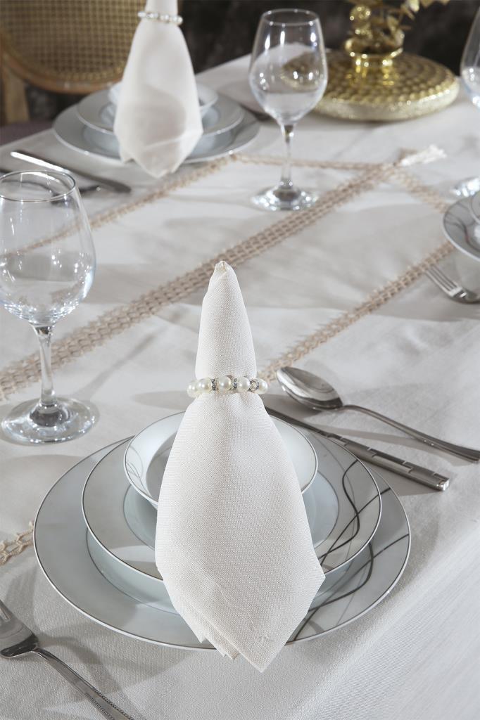 Simay Masa Örtüsü 26 Parça Bej - 6