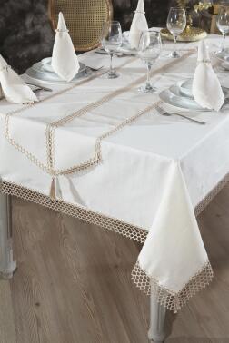 Simay Masa Örtüsü 26 Parça Bej - 7