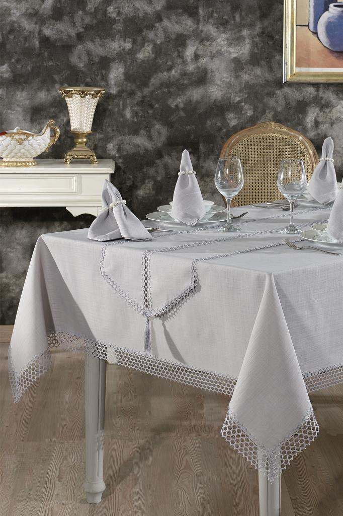 Simay Masa Örtüsü 26 Parça Gri - 1