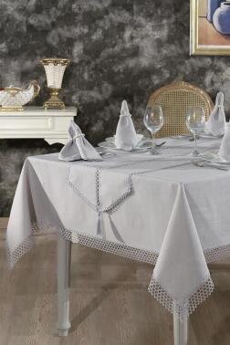 Simay Masa Örtüsü 26 Parça Gri - 1