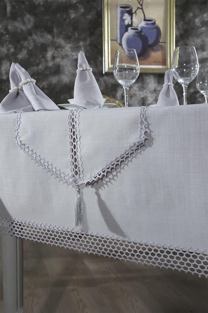 Simay Masa Örtüsü 26 Parça Gri - 3
