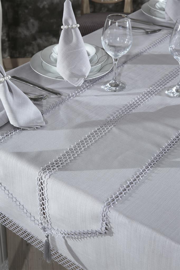 Simay Masa Örtüsü 26 Parça Gri - 4