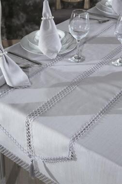 Simay Masa Örtüsü 26 Parça Gri - 4