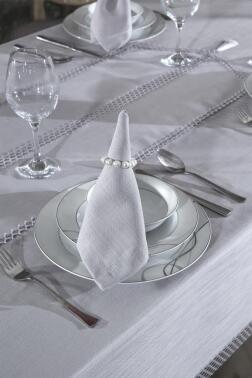 Simay Masa Örtüsü 26 Parça Gri - 5