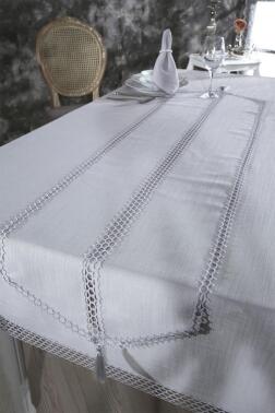 Simay Masa Örtüsü 26 Parça Gri - 7