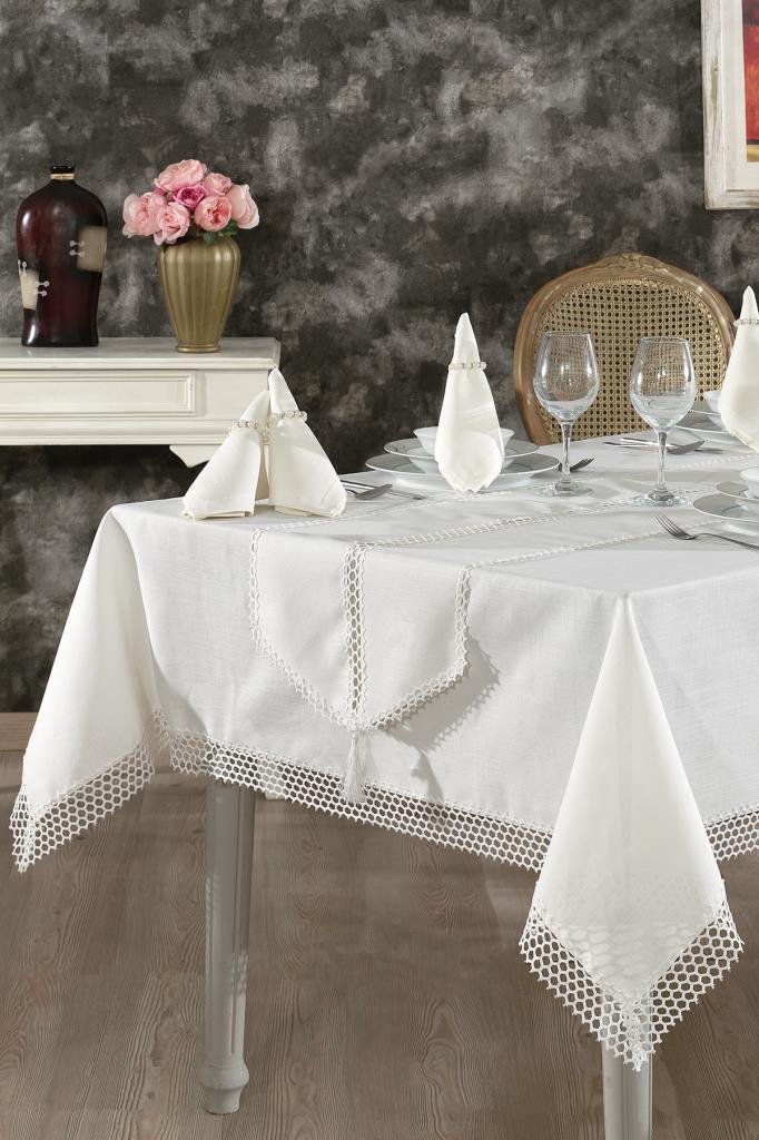 Simay Masa Örtüsü 26 Parça Krem - 1