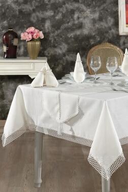 Simay Masa Örtüsü 26 Parça Krem - 1