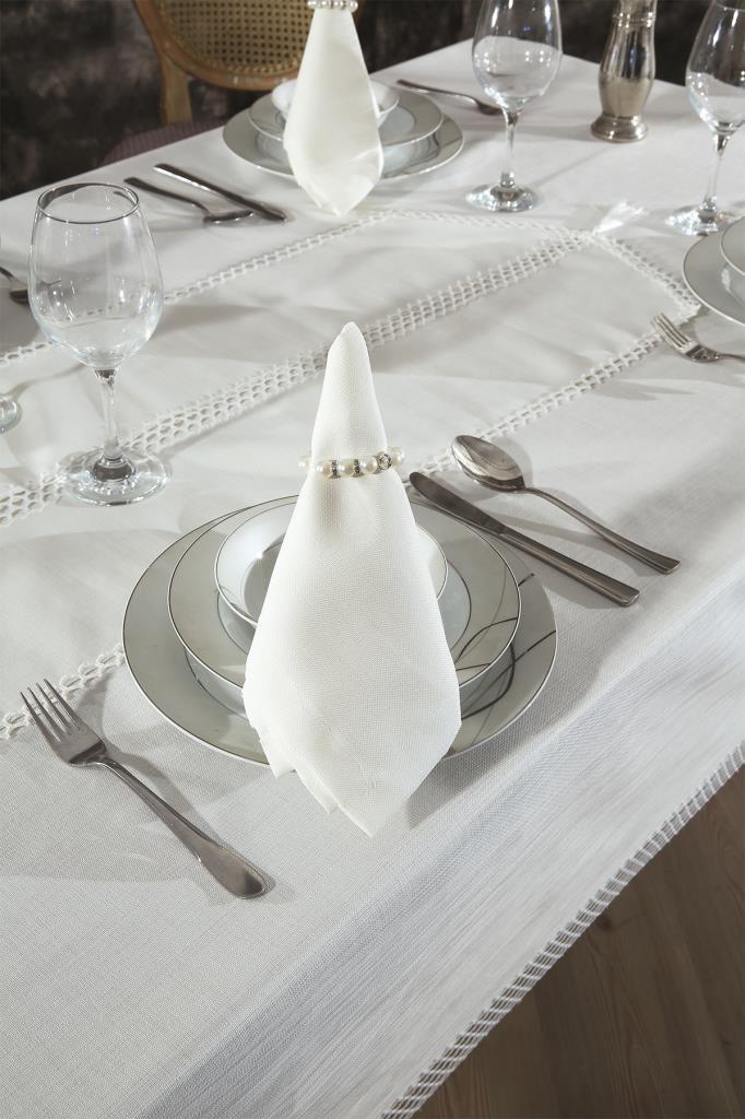 Simay Masa Örtüsü 26 Parça Krem - 3