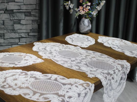Simona Lale Desenli Yatak Odası Ve Salon Takımı 5 Parça Krem - Çeyiz Diyarı