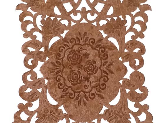 Snowdrop Lüx Kadife Runner Kahve - Çeyiz Diyarı (1)