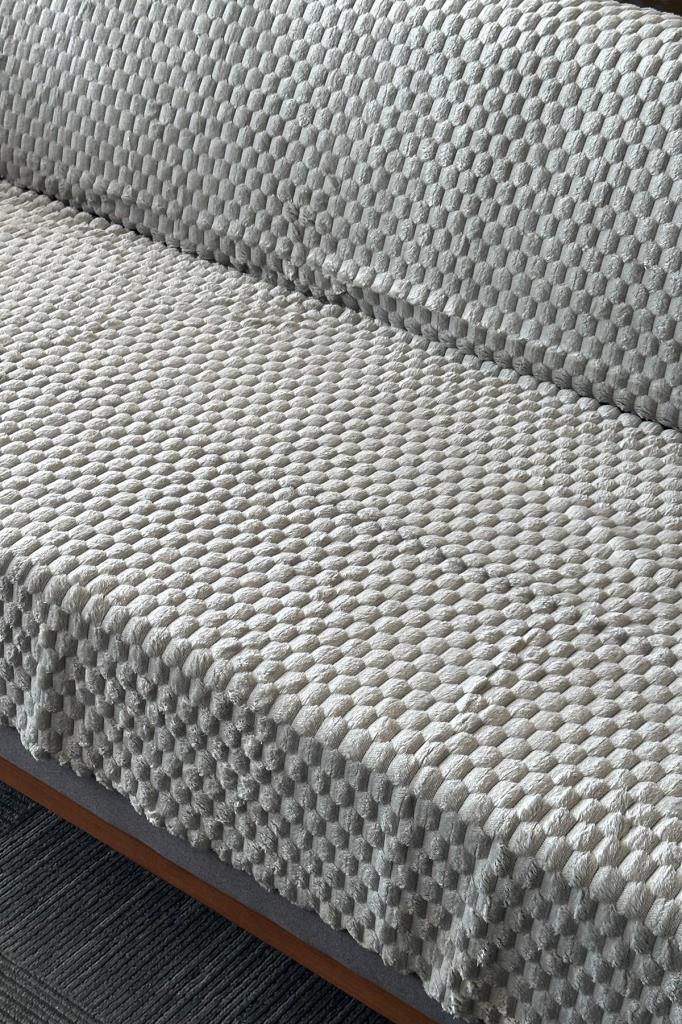 Sofa Cover Pelüş Kaymaz Tabanlı Koltuk Örtüsü 170x215 Cm Gri - 1
