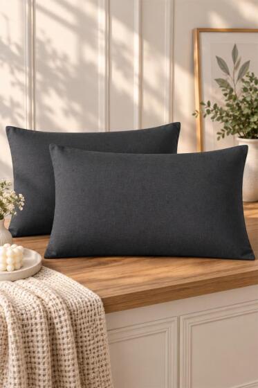 Soft 2'li Yastık Kılıfı 50x70 cm Antrasit - 