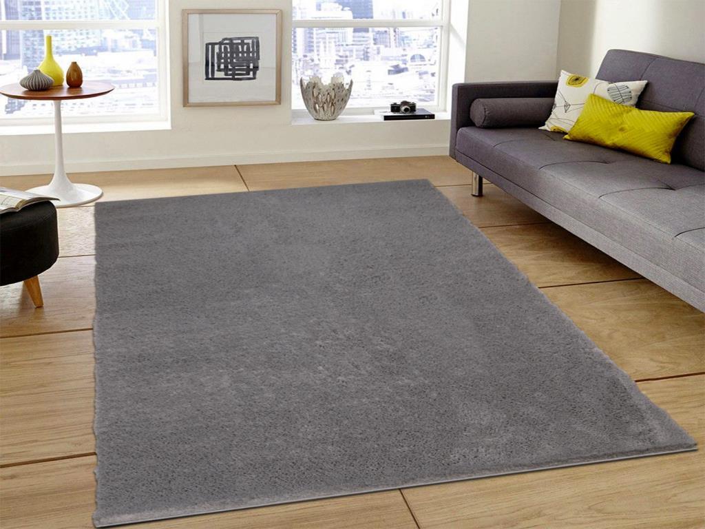 Soft Plain Gri Dikdörtgen Halı 150x230cm - 1