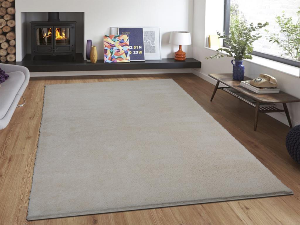 Soft Plain Krem Dikdörtgen Halı 150x230cm - 1