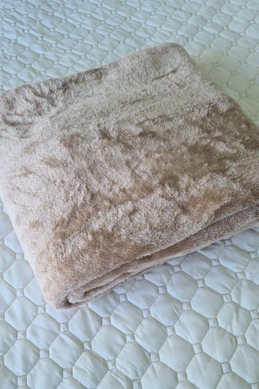 Soft Tek Kişilik Tek Battaniye Bej - Çeyiz Diyarı (1)