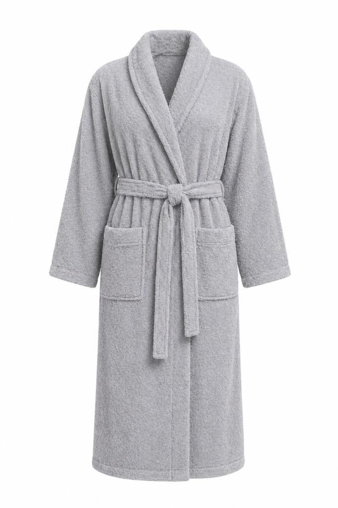 Softline 2XL Beden Kemerli Bornoz Gri - 1