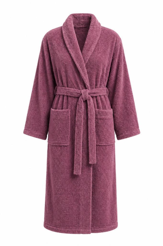 Softline 3XL Beden Kemerli Bornoz Gül Kurusu - 1