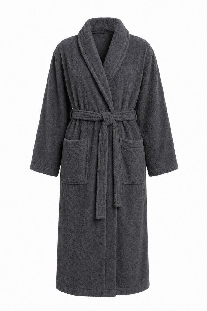 Softline L Beden Kemerli Bornoz Antrasit - 1