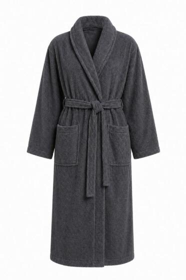 Softline L Beden Kemerli Bornoz Antrasit - Çeyiz Diyarı