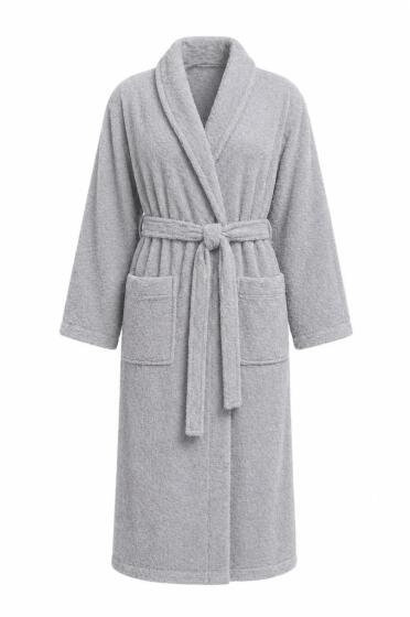 Softline L Beden Kemerli Bornoz Gri - Çeyiz Diyarı