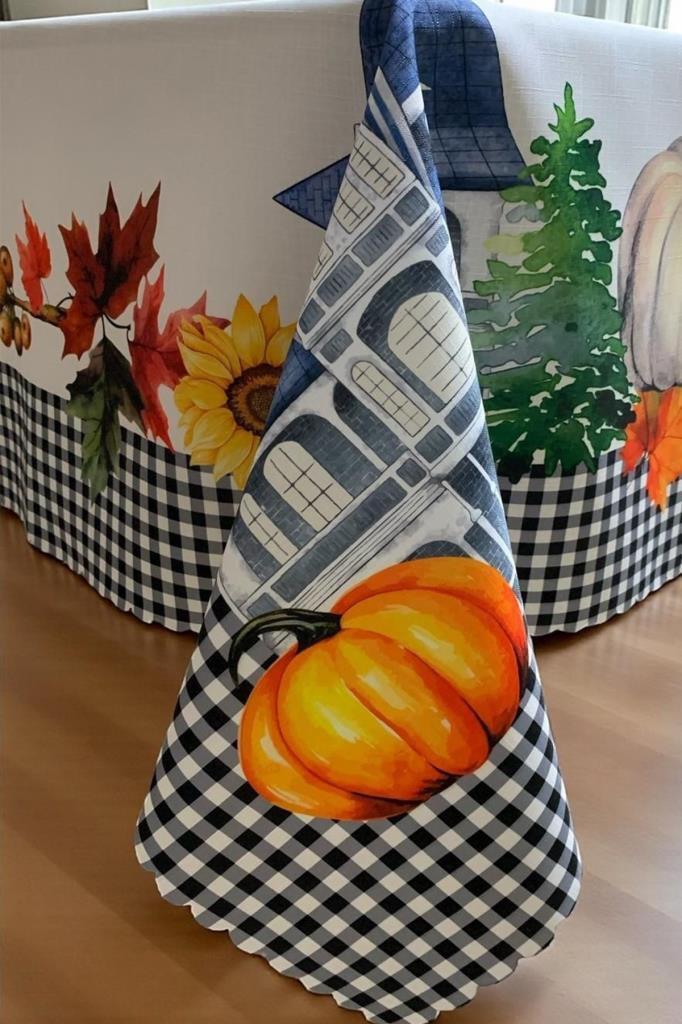 Sonbahar Dertsiz Masa Örtüsü 150x150 cm - 3