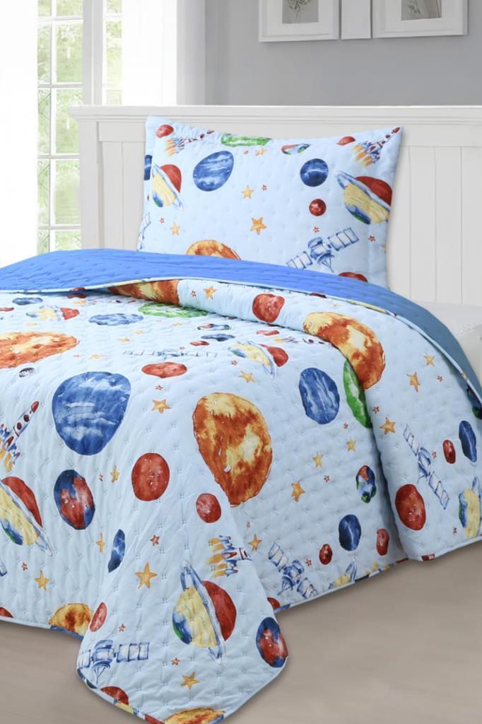 Space Genç Ve Çocuk Tek Kişilik Yatak Örtüsü 180x240 - 1