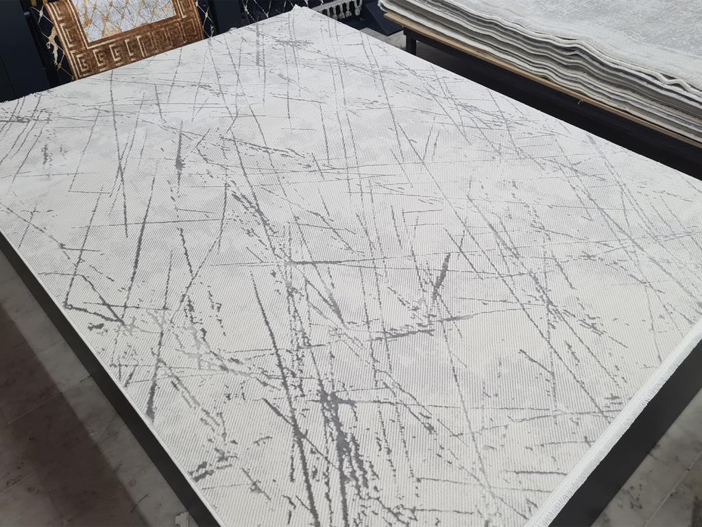 Star Mark Krem Gri Dikdörtgen Halı 160x230cm - 1
