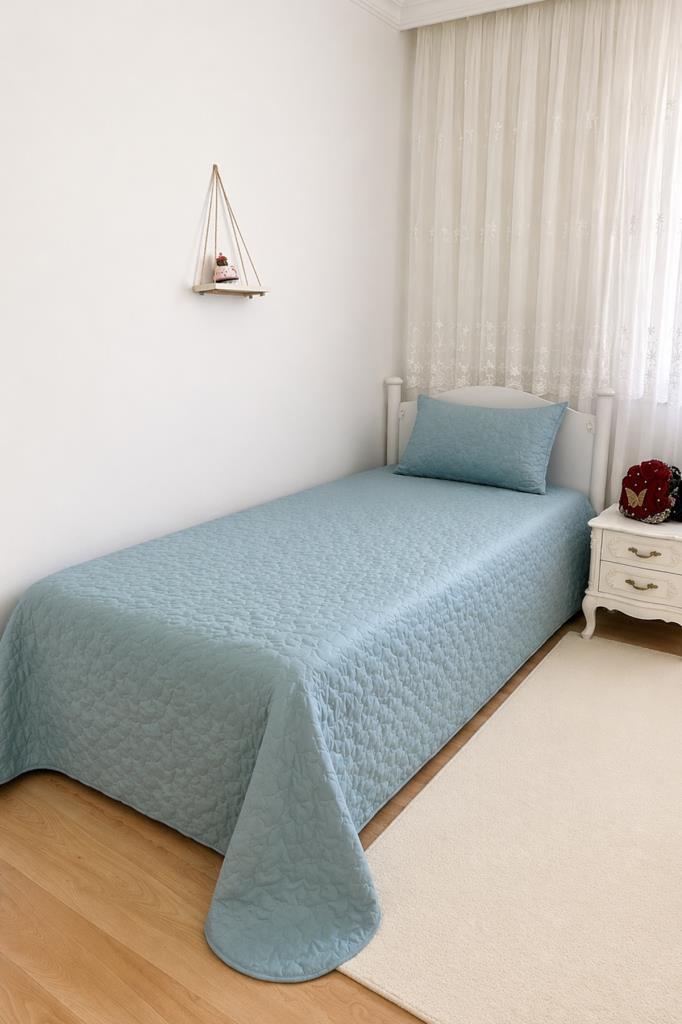 Star Tek Kişilik Kapitoneli Yatak Örtüsü Gri - 1