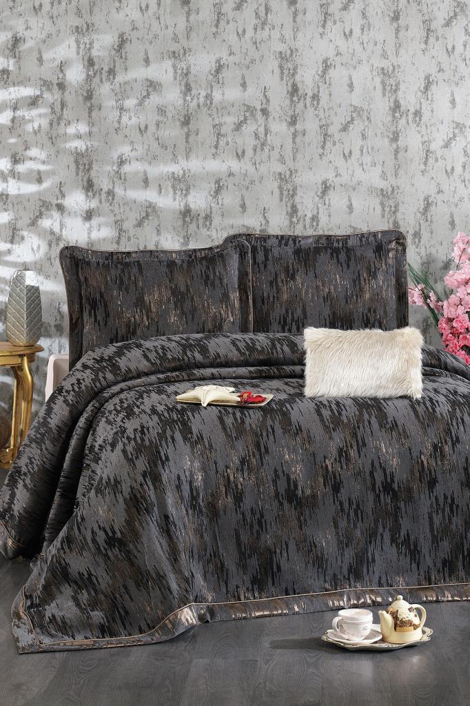 Stella Şönil Çift Kişilik Yatak Örtüsü 260x260 cm Antrasit - 1