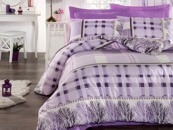 Stil Deluxe Çift Kişilik Nevresim Takımı Lila - Çeyiz Diyarı