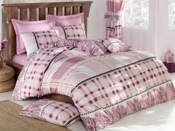 Stil Deluxe Çift Kişilik Nevresim Takımı Pembe - Çeyiz Diyarı