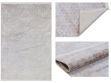 Still Hexagon Kaymaz Tabanlı Dikdörtgen Halı 80x150 Cm Bej - 1