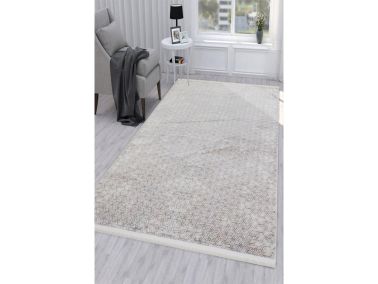 Still Hexagon Kaymaz Tabanlı Dikdörtgen Halı 80x150 Cm Bej - 2