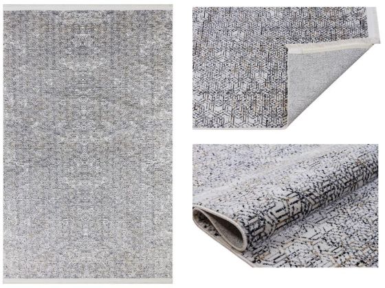 Still Hexagon Kaymaz Tabanlı Dikdörtgen Halı 80x150 Cm Black - Çeyiz Diyarı