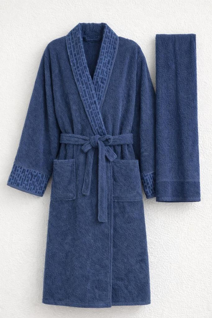 Su Yolu 2xl Beden 2 Parça Bornoz Takımı İndigo - 1