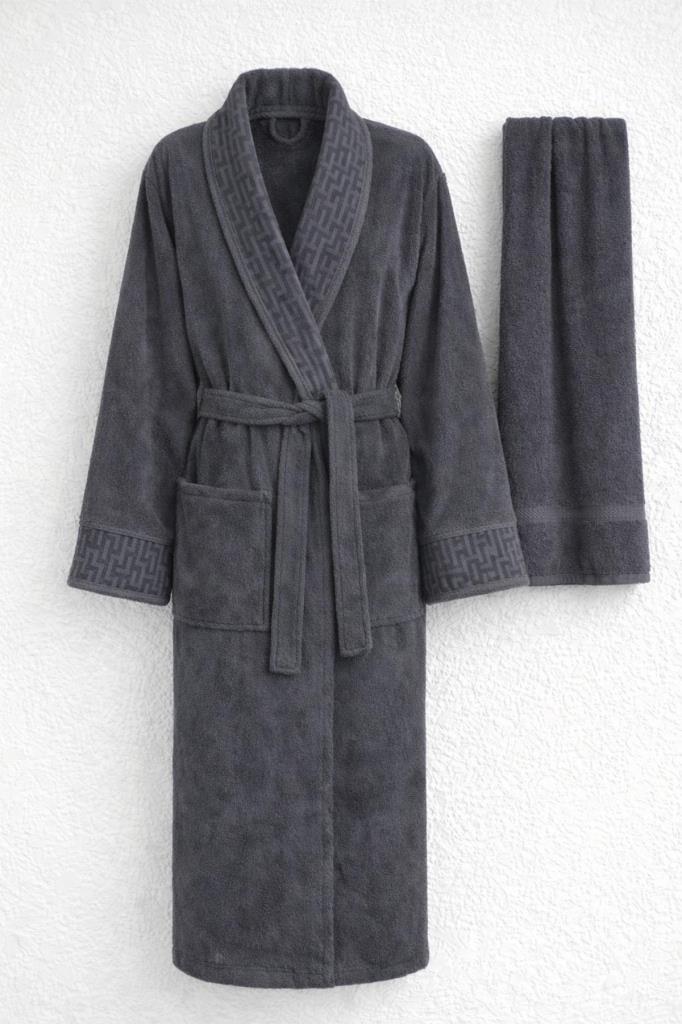 Su Yolu 3xl Beden 2 Parça Bornoz Takımı Antrasit - 1