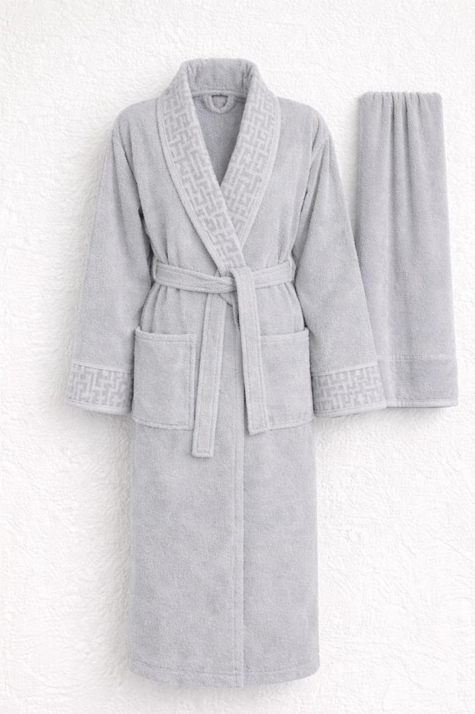 Su Yolu 3xl Beden 2 Parça Bornoz Takımı Gri - 1