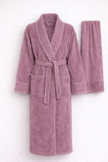 Su Yolu 3xl Beden 2 Parça Bornoz Takımı Mürdüm - Çeyiz Diyarı